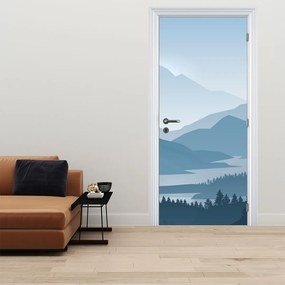Fotótapéta ajtóra - Hegyekre néző grafika (95x205cm)