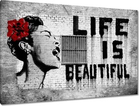 Festmények 120x80 Banksy Life is Beautiful