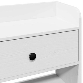 fehér tömör fenyőfa fejtámla tárolóval 75 cm