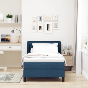 Boxspring Ágy Matrac Kék 100x200 cm Szövet
