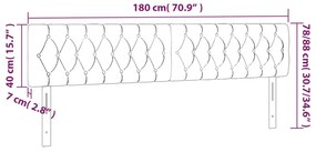 fekete szövet LED-es fejtámla 180x7x78/88 cm