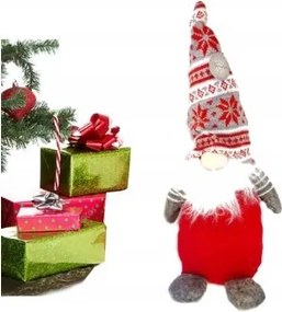 Textil Figura Mikulás Kobold Piros 45 CM Törpe Karácsonyfa