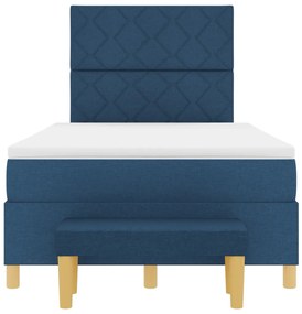 Box Spring ágy matrac &amp; pad Kék 120x200 cm Szövet