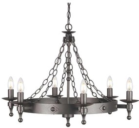 Elstead WR6-GRAPHITE - Csillár láncon WARWICK 6xE14/60W/230V