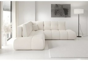 Ággyá nyitható jobb oldali L alakú kárpitozott sarokülőgarnitúra tárolóval ALMADA bézs