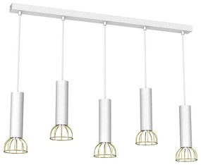 Csillár zsinóron DANTE 5xGU10/25W/230V fehér/arany