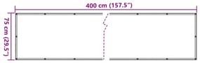 75x400 cm antracit Oxford szövetű erkély ablak sötétítő