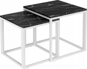 Dohányzóasztalok Fehér Praven Fekete Márvány
