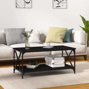 Fekete szerelt fa dohányzóasztal 100 x 50 x 45 cm