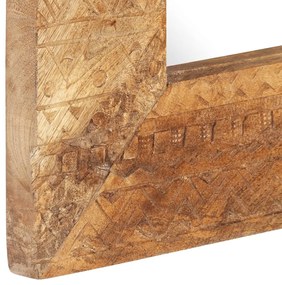 kézzel faragott tömör mangófa tükör 80 x 50 x 2,5 cm
