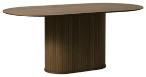 Barna étkezőasztal tölgyfa dekoros asztallappal 95x180 cm Nola – Unique Furniture