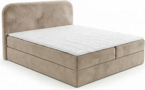 Kárpitozott boxspring ágy FORENA 140x200 cm bézs Matrac: Bonell rugós matrac