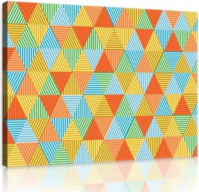 Vászonkép 80x60 Geometrikus minta háromszögek csíkok absztrakt modern művészet