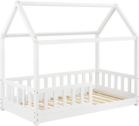 Gyermekágy házikó 80×160 cm ágyrács és korlát