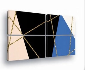 Vászonkép 120x80 Geometriai absztrakt minimalizmus arany kék fekete vonalak