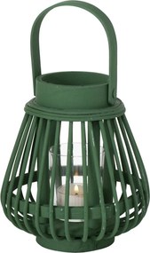 Bambusz Lampion sötétzöld Fogantyúval