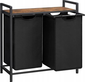 Szennyestartó kosár 2 rekeszes loft szürke