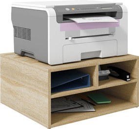 HOMCOM Faerezetű Asztali Szervező 3 Rekesszel Nyomtatóállvány 47 x 40 x 22.5 cm | Aosom