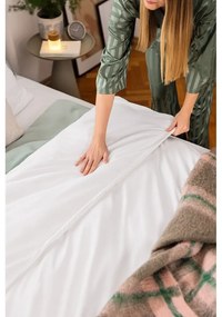 Fehér kétszemélyes hosszabbított mikroszatén ágyneműhuzat 200x220 cm Basic – Bonami Essentials