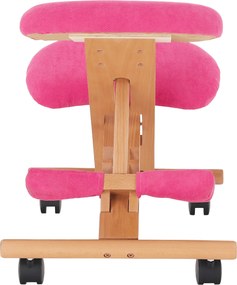 Ergonomikus térdelőszék, rózsaszín/bükkfa, GROCO