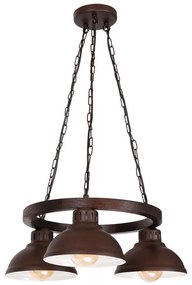 Csillár láncon HAKON ROUND 3xE27/60W/230V sötét