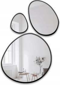 Opalit három darabos organikus tükör szett fekete keretben 130x194
