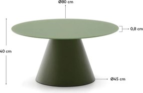 Zöld kerek dohányzóasztal üveg asztallappal ø 80 cm Wilshire – Kave Home