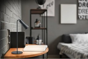 Matt fekete fém LED asztali lámpa (magasság 36 cm) Maxi – Reality