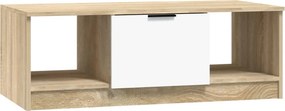 vidaXL fehér és sonoma színű szerelt fa dohányzóasztal 102x50x36 cm