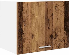 vidaXL Függő szekrény ajtóval Régi fa és fehér 50 x 31 x 40 cm Faanyag