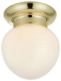 Fehér-sárgaréz színű mennyezeti lámpa üveg búrával Ronda – Markslöjd