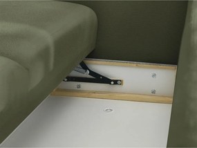 Zöld kinyitható-tárolóhelyes kanapé 265 cm Ezechiel – Bobochic Paris