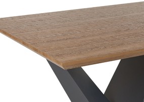Design Fekete És Sötét Fa Étkezőasztal 200 x 100 cm SINTRA Beliani
