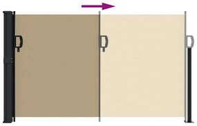 bézs behúzható oldalsó napellenző 120 x 600 cm