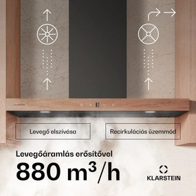 Klarstein ZenFusion T páraelszívó, 881,6 m³/h, A++, 210 W DC, 47 dB, elszívás/recirkuláció