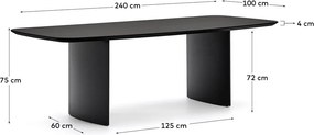 Étkezőasztal diófa dekorral 100x240 cm Litto – Kave Home