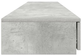 Ágy Fiókok Beton Szürke 180x36,5x16,5 cm Műanyag Fa