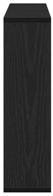 LED Tükör Szekrény - Fekete Tölgy - 76x15x55 cm - Mesterséges Fa