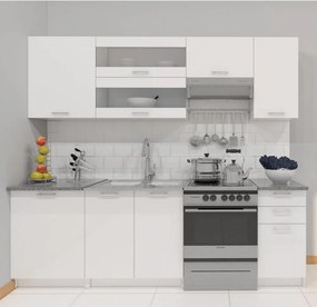 konyhabútor 2,4 m, fehér, FABIANA