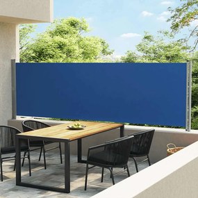 kék kihúzható oldalsó terasznapellenző 140 x 600 cm