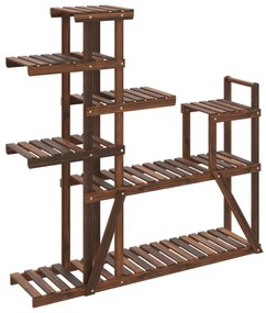 tömör fenyőfa virágtartó állvány 110x25x111 cm