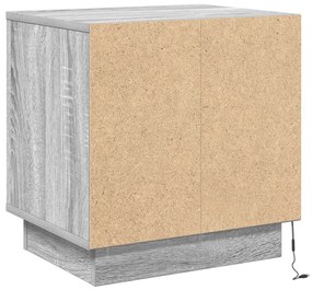 Éjjeli asztal LED világítással Szürke Sonoma 44x34,5x45 cm
