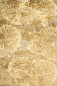 133x180 cm Szőnyeg Vízi Liliom Virágok Bézs Barna Krém