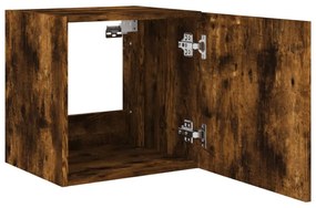 füstös tölgy színű fali TV-szekrény LED-ekkel 40,5x35x40 cm