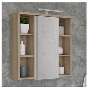 VENOM fali fürdőszobai tükörszekrény fehér/sonoma tölgy