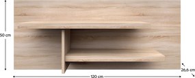 Fali polc, DTD laminált, tölgy sonoma, NORTY