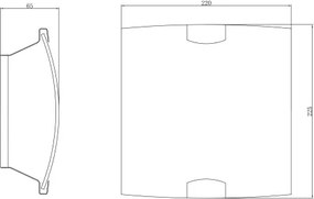 Globo 40403W2 Fali króm, fehér üveg ,LxBxH:220x260x80, exkl. 1xE27 ILLU 60W 230V