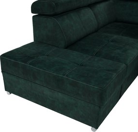 Ülőgarnitúra, smaragdzöld, balos, MALAGA BIG