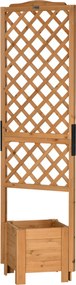 Outsunny Emelt Virágtartó Szőlőfuttatóval - 54.5L x 52W x 180H cm - Előkezelt Fenyőfa | Aosom