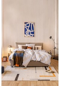 Kárpitozott franciaágy taupe színű, tárolóhellyel, matraccal/ráccsal 160x200 cm Myra Pillow - Bonami Selection